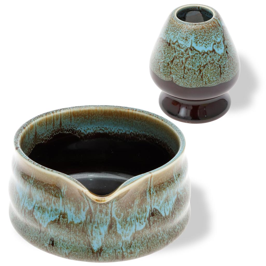 Japanese Ceramic Bowl Whisk Set Matcha Mixing Bowl Green Tea Chasen Holder Stand Bowl Tea Tools Holder Tea Accessories Teaware