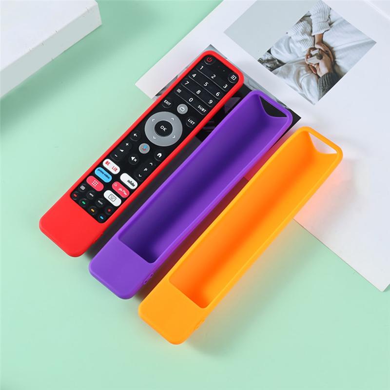 

Silicone Protective Case For DEXP, Viomi, CHIQ Remote Control Smart TV Remote Dustproof Sleev Shockproof Cover E червоний