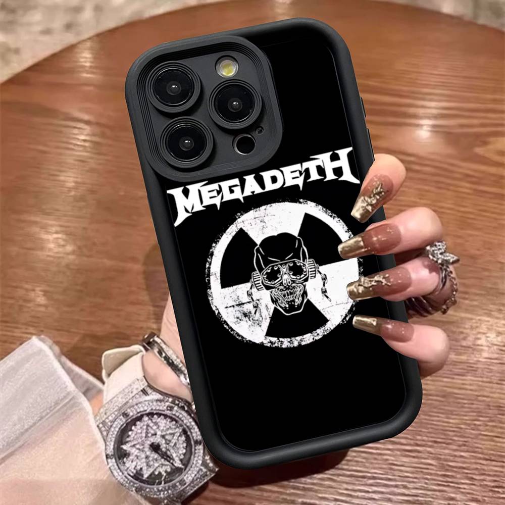 

1pc Band M-MegadethS Rock Metal Phone Case For IPhone 17 16 15 14 13 12 11 Pro Max Mini Plus Soft TPU Back Cover iPhone 12 pro