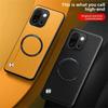 Minimalist Busines Leather Magnetic Car Holder Case for OnePlus15 13T 13R 12 11 Camera Lens Protect Shoockproof TPU Bumper Cover