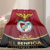 1pc SL Benfica Blanket, Home Printed Throw Blanket - Soft Blanket Gift for Family, Washable Sofa Bed Blanket