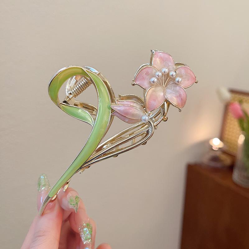 1PC Temperament Grab Clip Gardenia Back Of Head Grab Clip Tulip Shark Clip Large Sweet Super Fairy Premium Multi-Coloured
