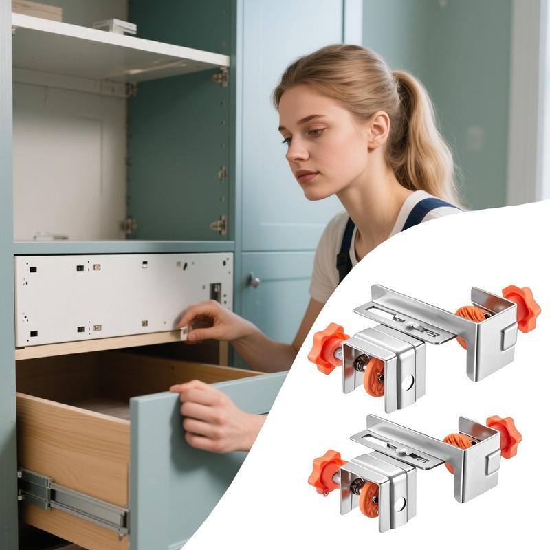Drawer Face Clamp 2X Drawer Panel Clamps Adjustable Stainless Steel Mounting Jig For Carpentry Furniture Assembly Workshop