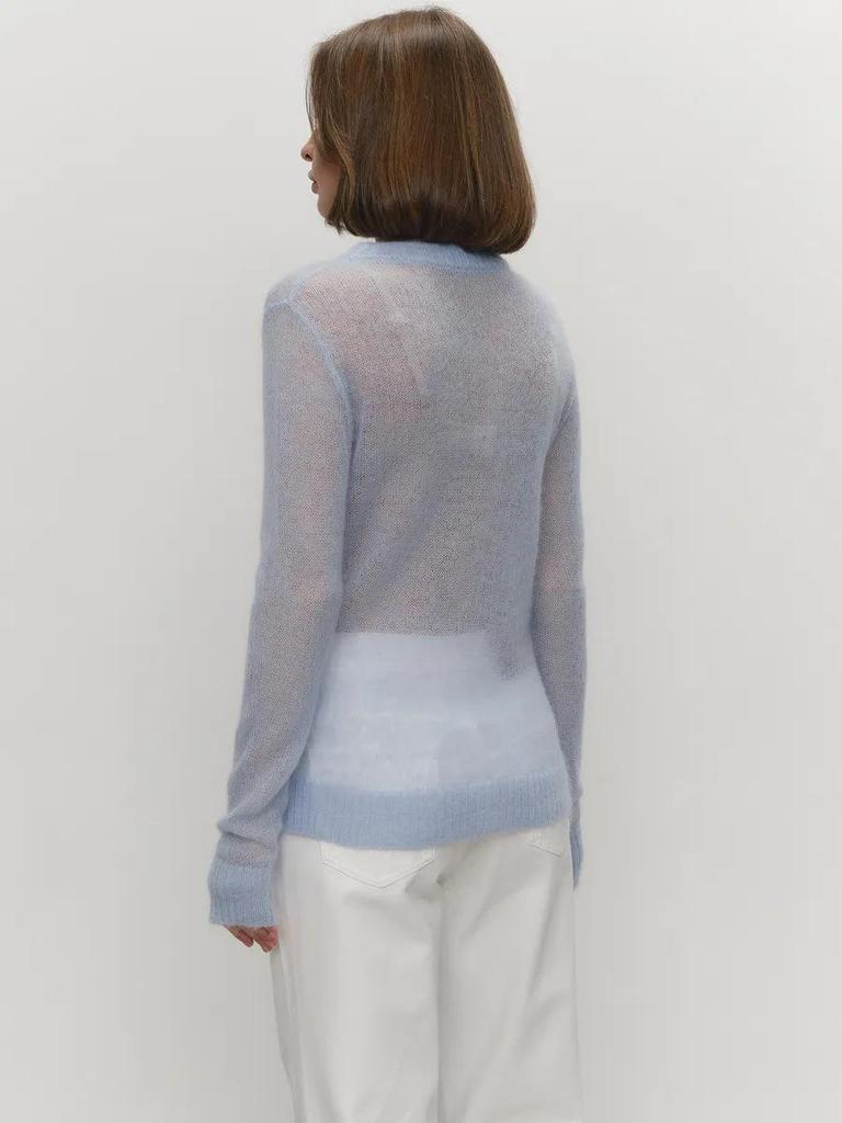2026 Spring/Summer Women's Thin Knit Cardigan, Round Neck, European Style, See-Through, Basic Style, Candy Colors