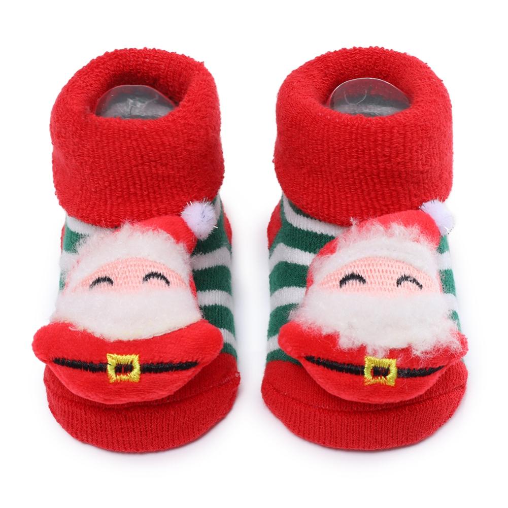 

Дитячі шкарпетки для новонароджених Бавовняні шкарпетки для немовлят Дитячі шкарпетки в мультяшному різдвяному стилі Шкарпетки проти ковзання для дівчаток і хлопчиків 0-1 року