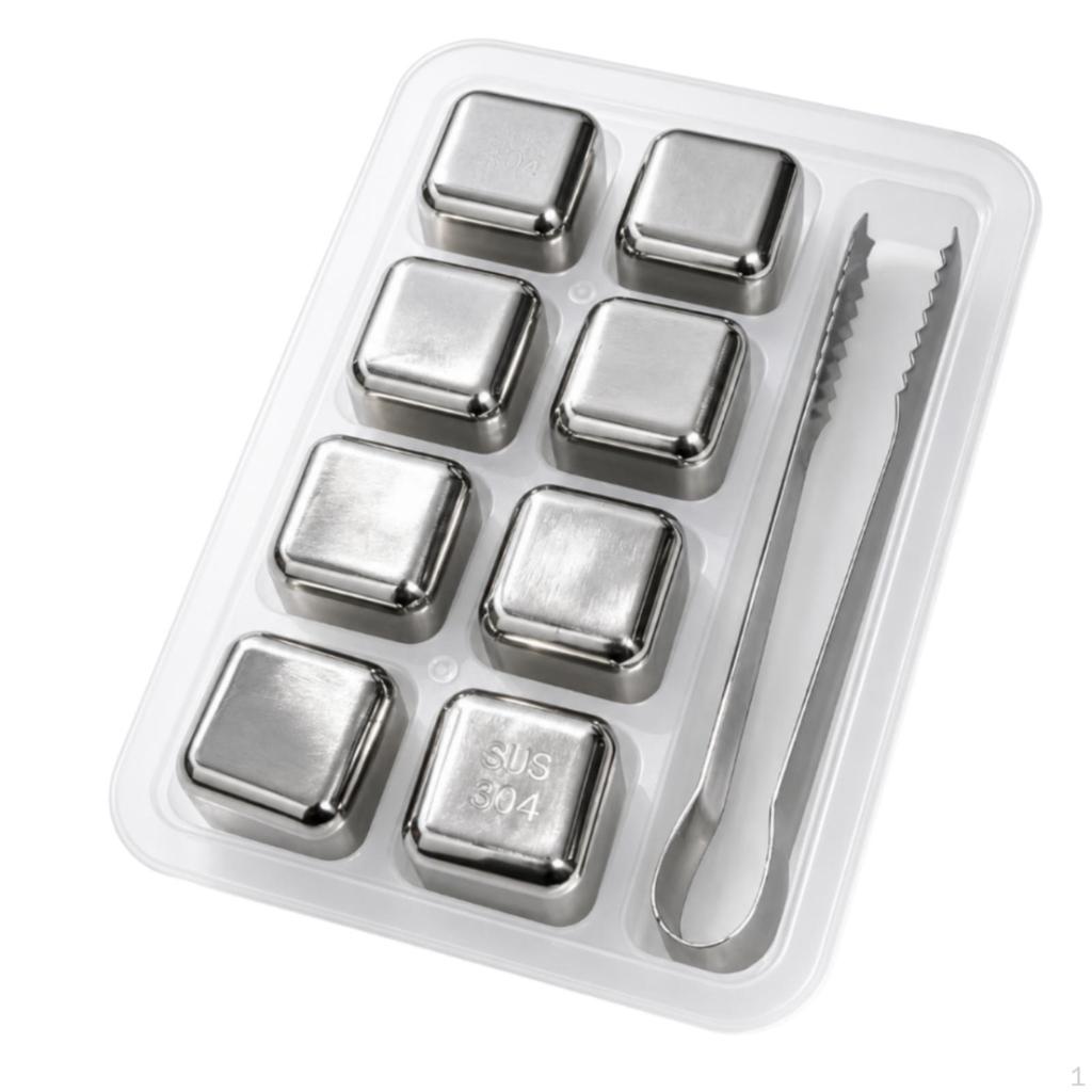 Stainless Steel Ice Cube Set Premium Drink Chiller Cooling for Parties