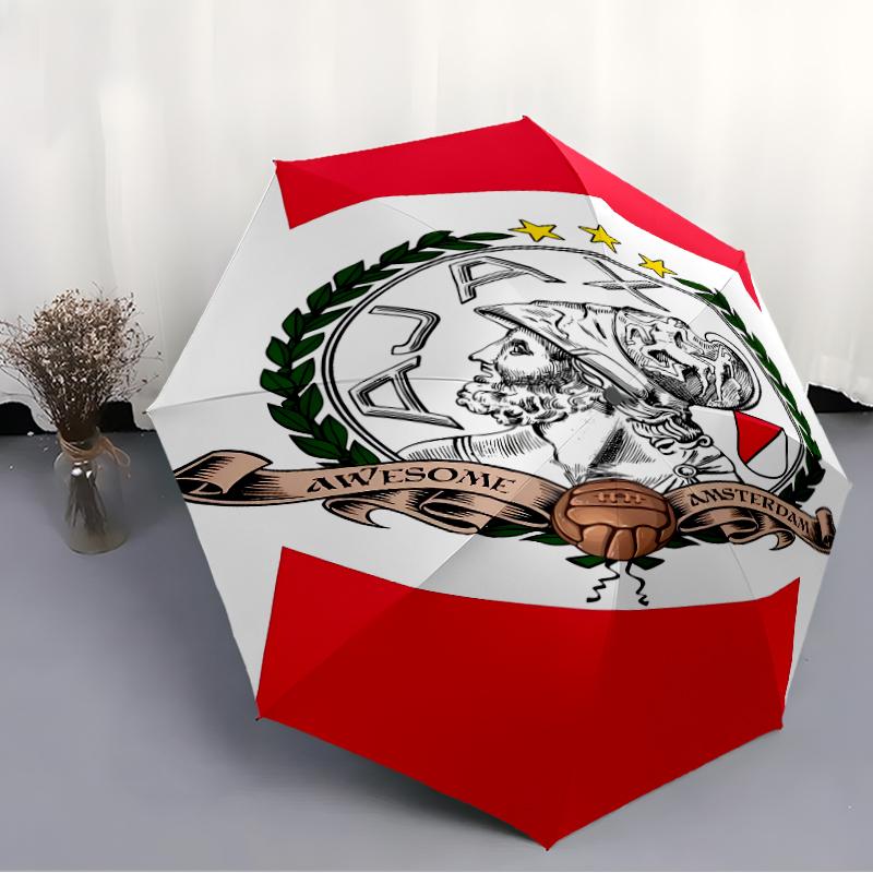 Printed AFC Ajax Printed Folding Umbrella,Outdoor,Leisure,And Travel Umbrella,Durable Umbrella Fabric,Birthday And Holiday Gift