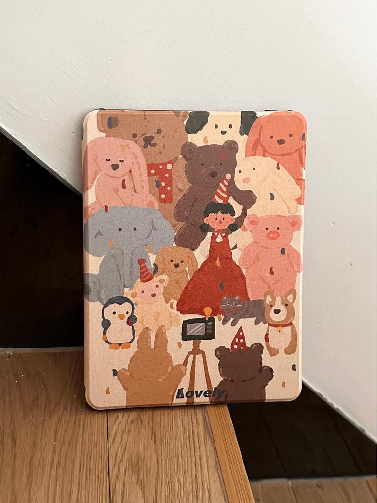 Rotating iPad Pro 2021 Case - Cute Cartoon Doll Design for Little Girls