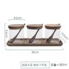 Glass Seasoning Jar Seasoning Box with Wooden Lid Seasoning Storage Jar with Tray Kitchen Salt Shaker Seasoning Jar Home Decor
