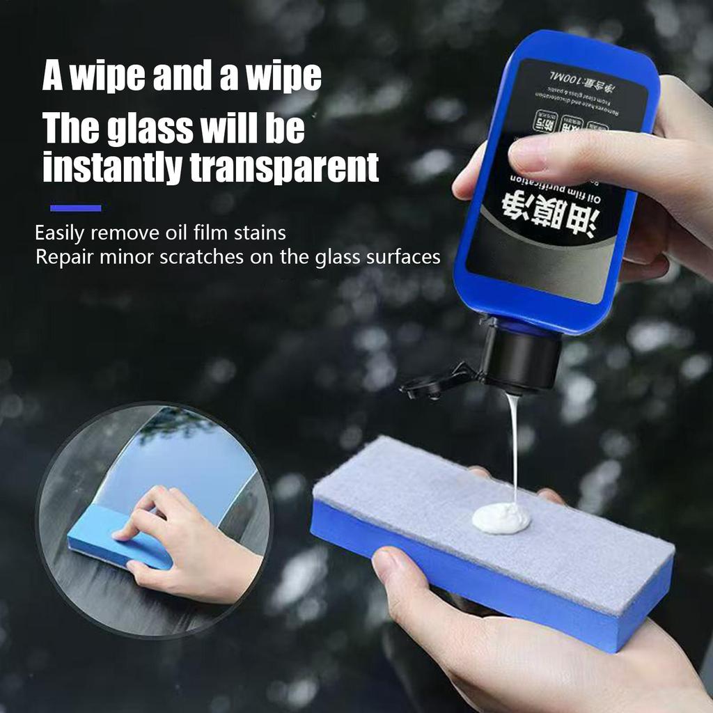 Car Windshield Cleaner 100ml Car Glass Degreasing Cleaner Stain Remover Long-Lasting Protection Automotive Cleaning Accessories
