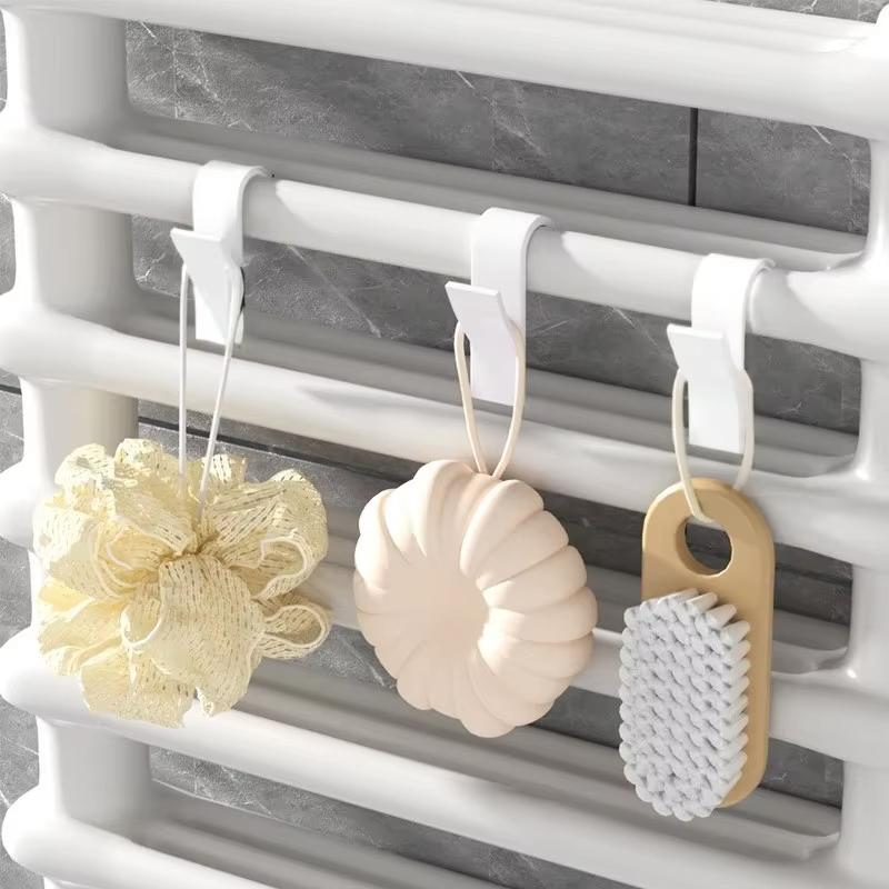 Universal household bathroom door hook, towel rack hanger, heating radiator rail hook clip, storage rack, clothes scarf hook