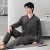 Island Fleece Pajamas Men'S Autumn And Winter Thin Fleece Warm Coral Fleece Loungewear Spring And Autumn Men'S Fleece Thickened Suit