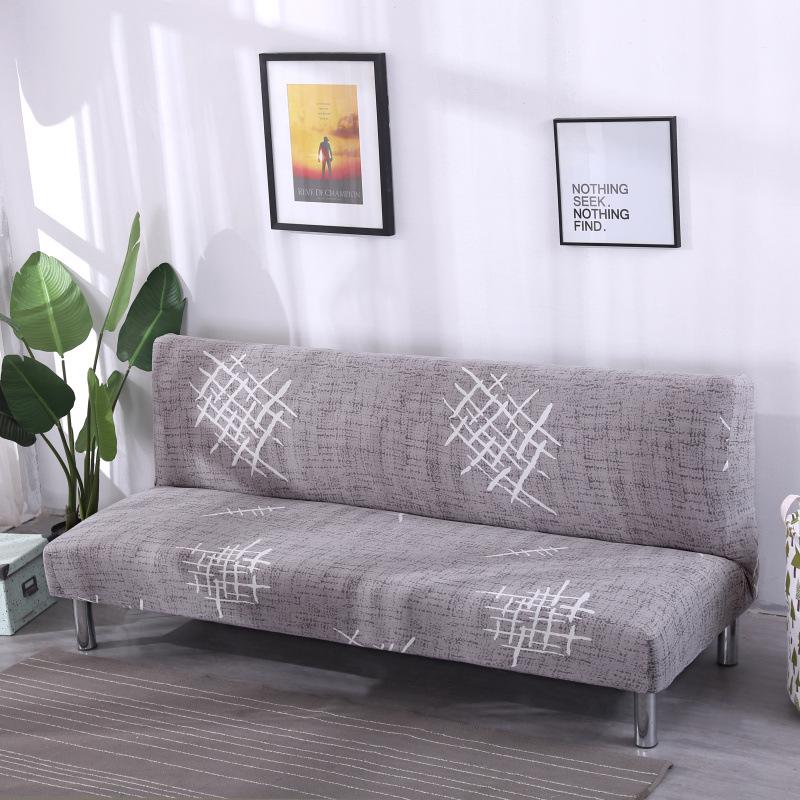 Elastic Non-Slip Printed Sofa Bed Cover Without Armrests