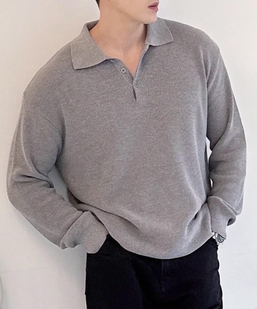 POLYGRAM Long Sleeve Collared Knit - 4 Colors (Type B)