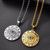 Egyptian The Eye of Horus Pendant Necklace for Women/Men Gold Color Stainless Steel Egypt Charm Round Jewelry Gift