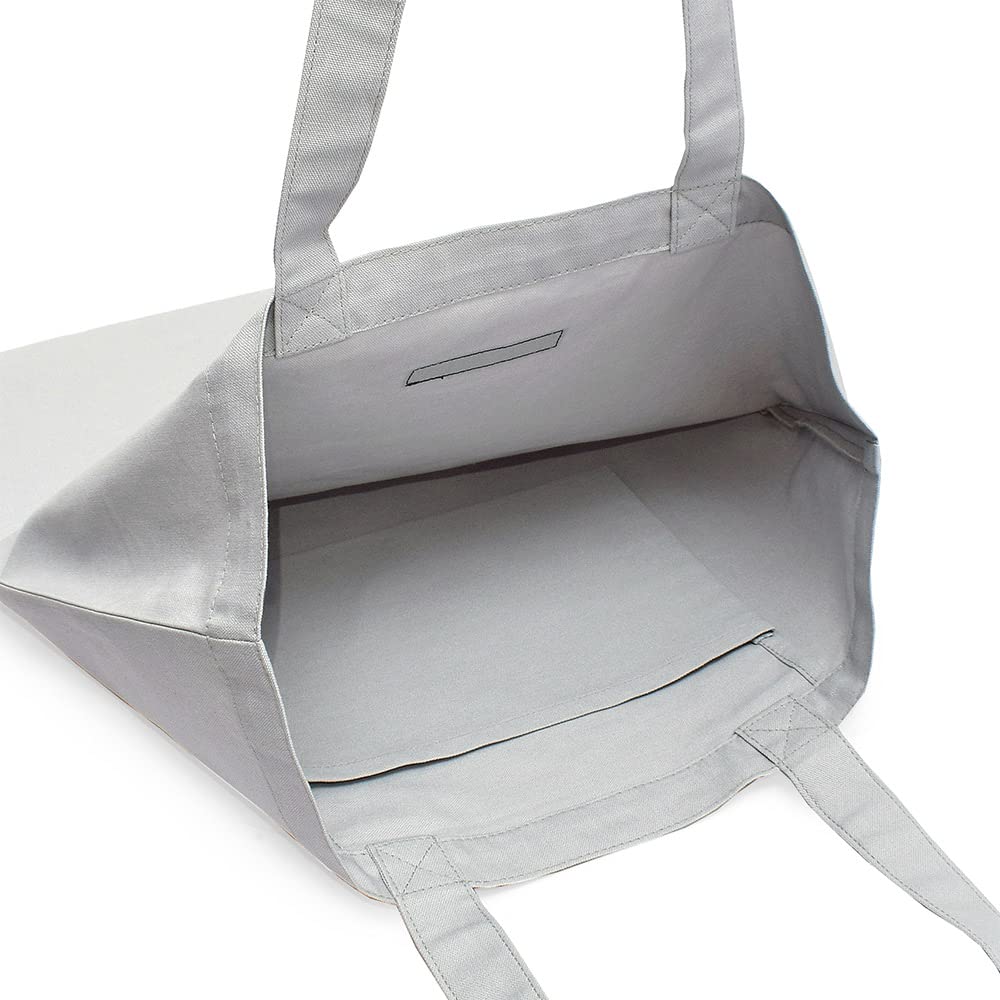 Style Decor Tote Bag for Large Eco A3 Frost Gray with a Pocket Tissue Pouch and Original [Style Decor] Women, Capacity, Sub-Bag, Bag, 100% Cotton,