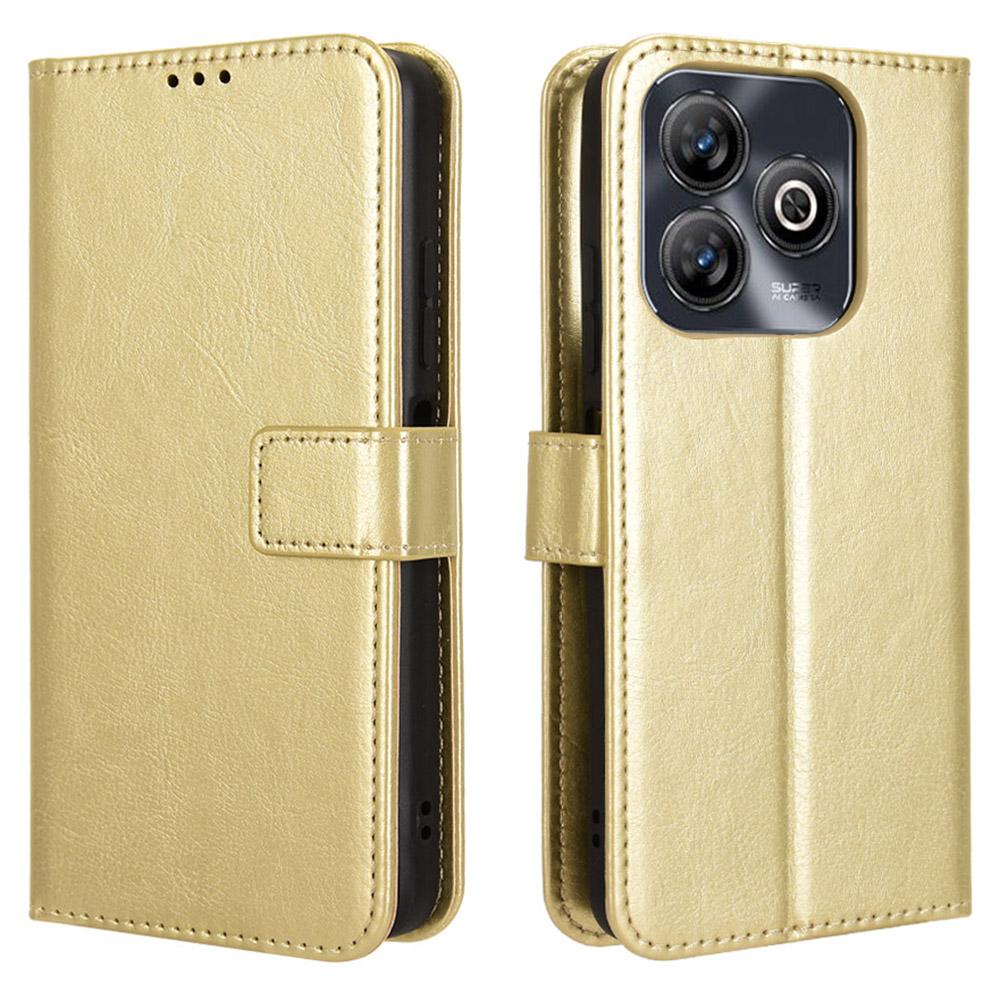 For ZTE Blade A75 4G Case Crazy Horse Texture PU Leather Phone Wallet Cover