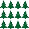 12pcs Christmas Cutlery Holders, Christmas Tree Shaped Felt Spoon and Fork Holder, Xmas New Year Thanksgiving Dining Decoration