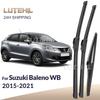 For Suzuki Baleno WB 2015- 2016 2017 2018 Wiper Front & Rear Wiper Blades Windshield Windscreen Window Brushes 21"+18"+12"
