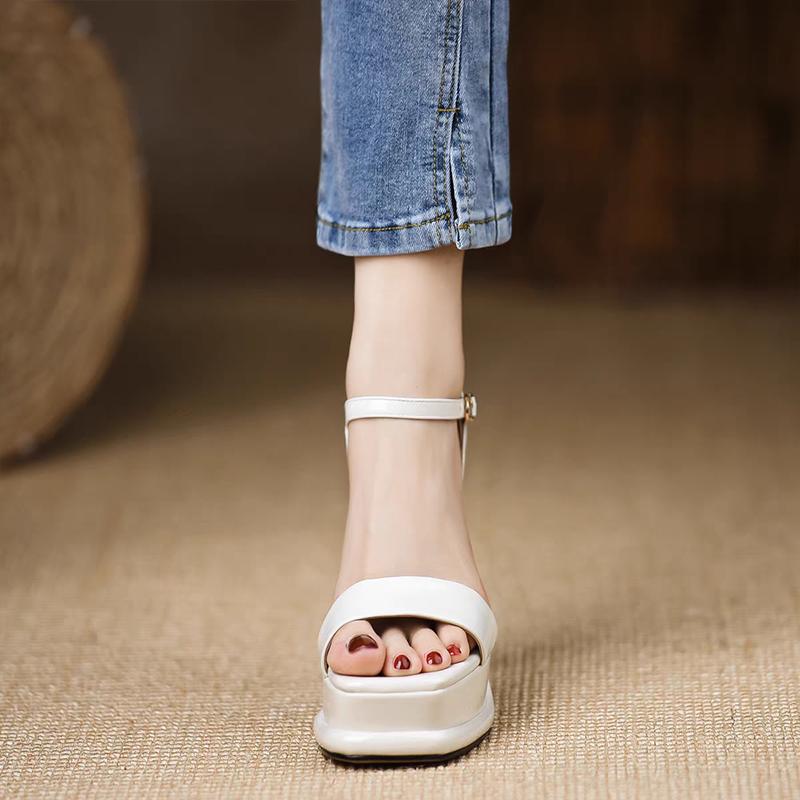 Mode High Heels Damen Sandalen Plateau Schuhe mit eckiger Zehenpartie Kleid Elegante Pumps Frau Mode Hausschuhe 2025 Trend Sommer Zapatillas Mujer