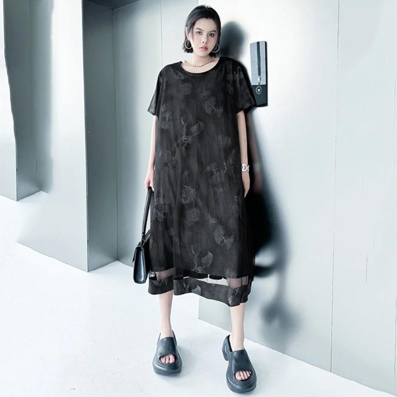 XITAO Print Patchwork Gauze Female Dress ZMY1239