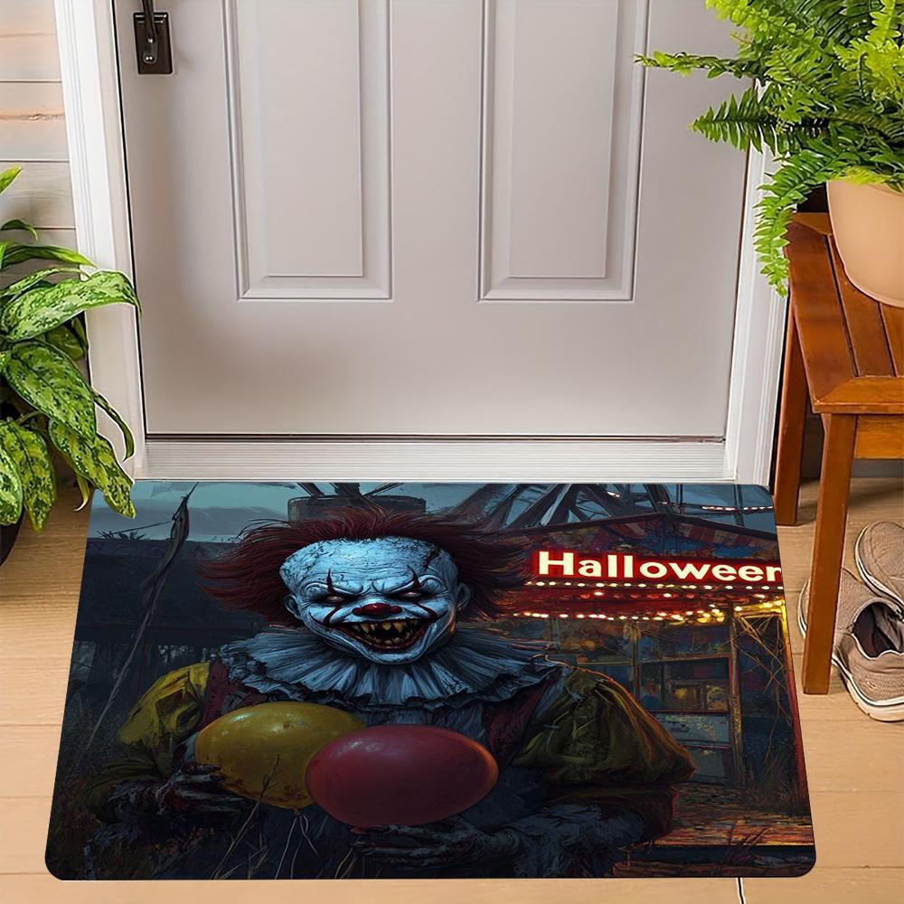 Halloween Carpet Mat Rug Horror Clown Circus Chains Sewer Print Home Decoration Indoor Door Mat Festive Party Supplies