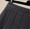 Women's High-Waisted Woolen Pleated A-Line Skirt - Slimming Autumn/Winter Academy Style