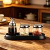 Desktop Glass & Stainless Steel Condiment Set