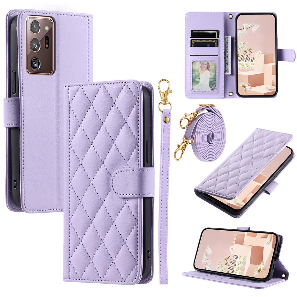 Suitable for Samsung S24 mobile phone leather case A55 small fragrant wind rhombus plaid diagonal span protective case A05S portable leather case