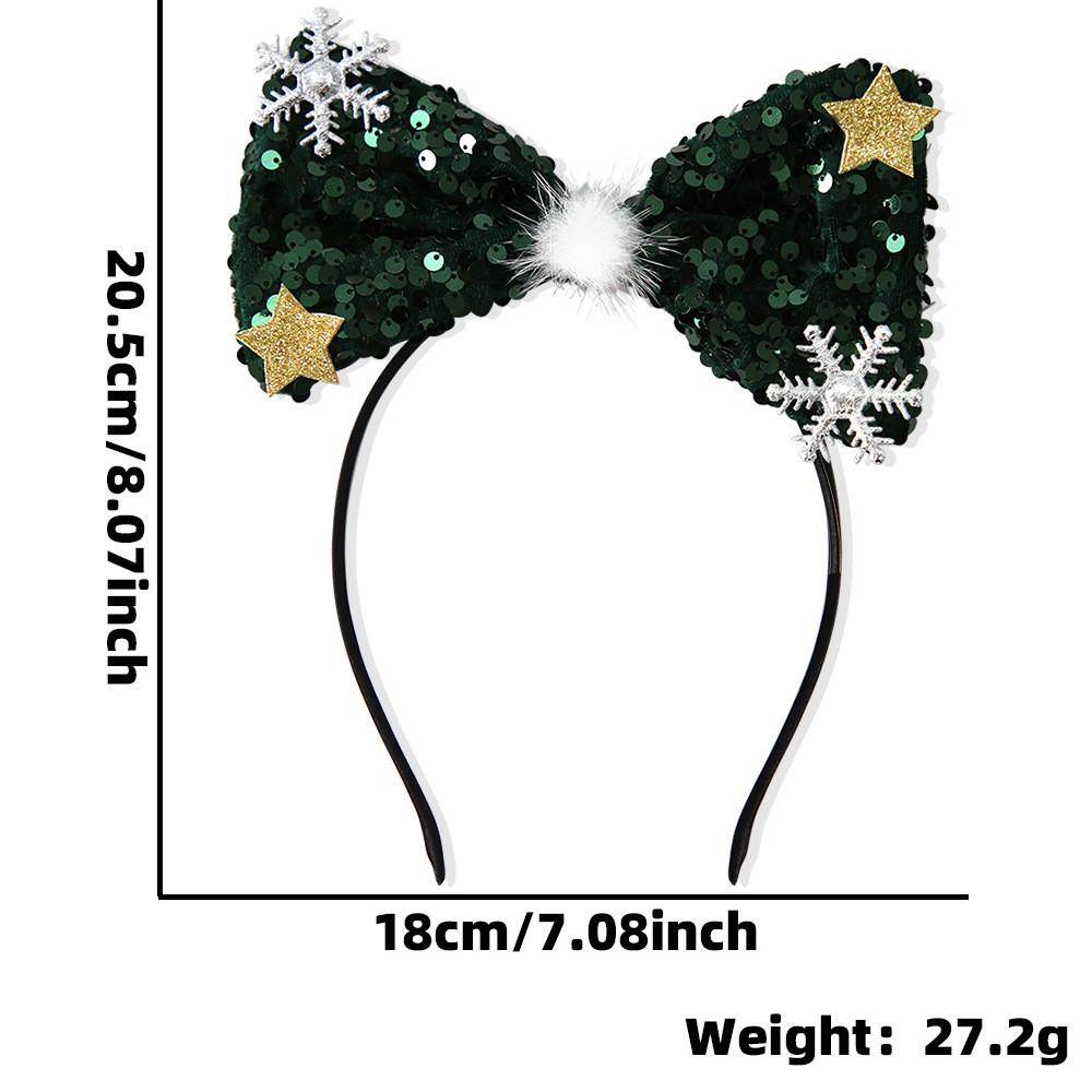 Charming Christmas Kids Headband With Colorful Shiny Sequins And Cute Bow For Celebrations Festive