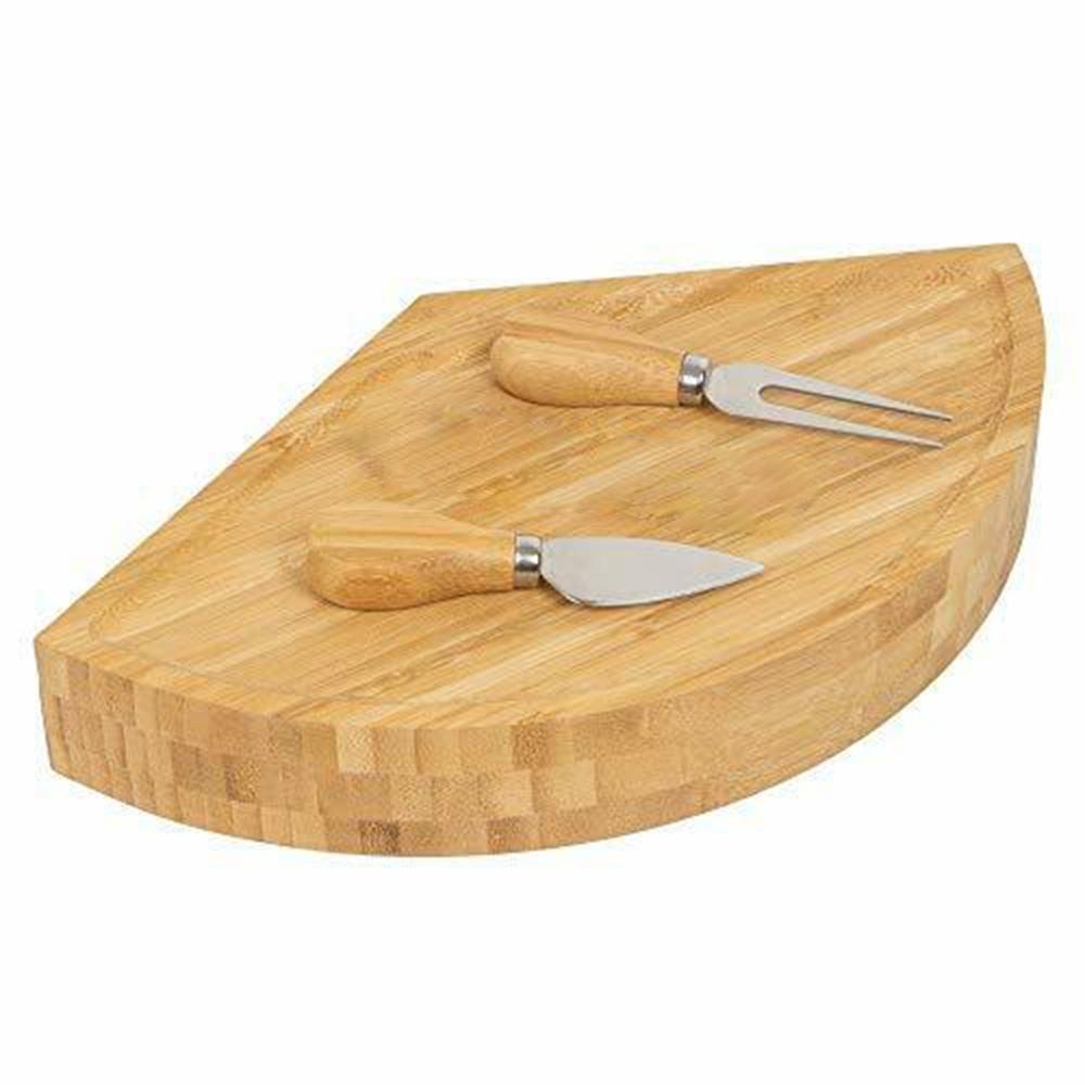Cheese Board  Knife Set 37 cm  Plate Rotating Bamboo Serving  for  and Appetizers  Tools