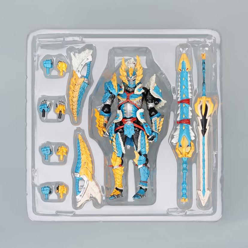 Game Monster Hunter Rathalos Male Hunter flame dragon king lightening wolf  Articulated PVC Action Figure Collectible Model Toys