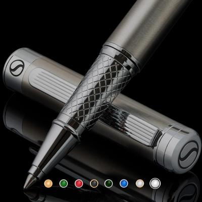 Scriveiner Tintenroller aus Edelstahl, atemberaubendes Luxus-Metall, Silber, Chrom, Schmidt-Tinte, bestes Tintenroller-Geschenkset für Männer und Frauen, Scriveiner