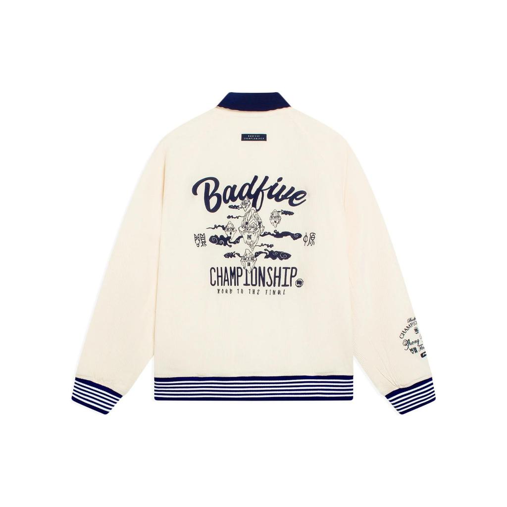 Li-Ning Sports Basketball Series Embroidered Logo Button-Up Long Sleeve Jacket Men Jacket Beige AJMS109-2