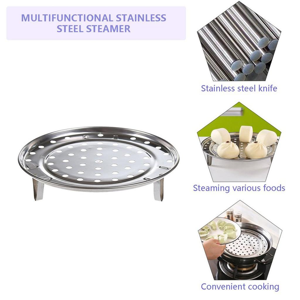 Buy Kitchen Round Stainless Steel Steamer Rack Insert Stock Pot Steaming Tray at affordable