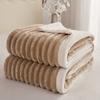 Fluffy Soft Faux Rabbit Fur Throw Blanket for Sofa Thick Warm Wide Striped Fleece Bed Blanket Spring Autumn Cozy Plush Bedspread