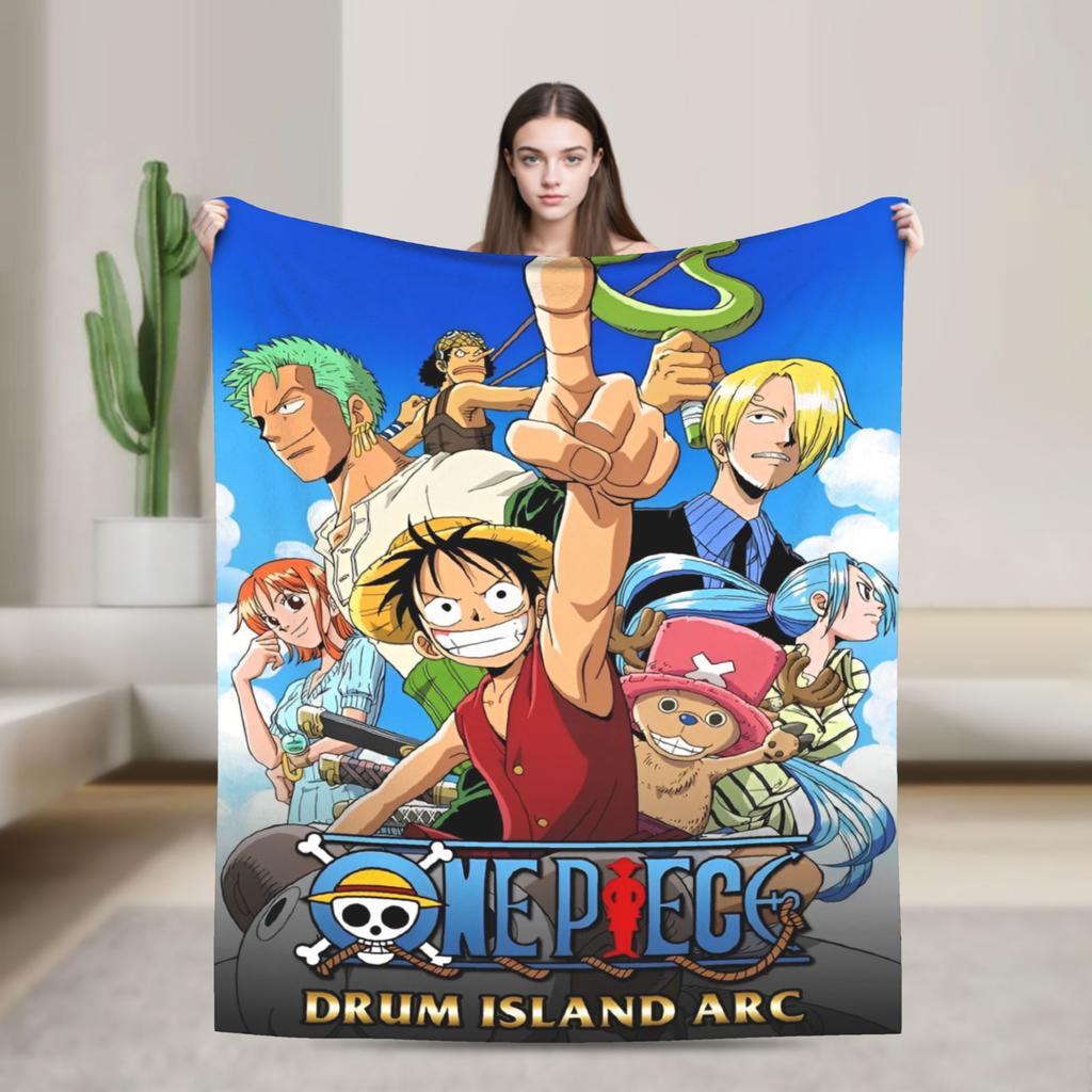 Luffy Blankets The Straw Hat Crew Flannel Awesome Warm Throw Blankets for Bed Sofa Decoration