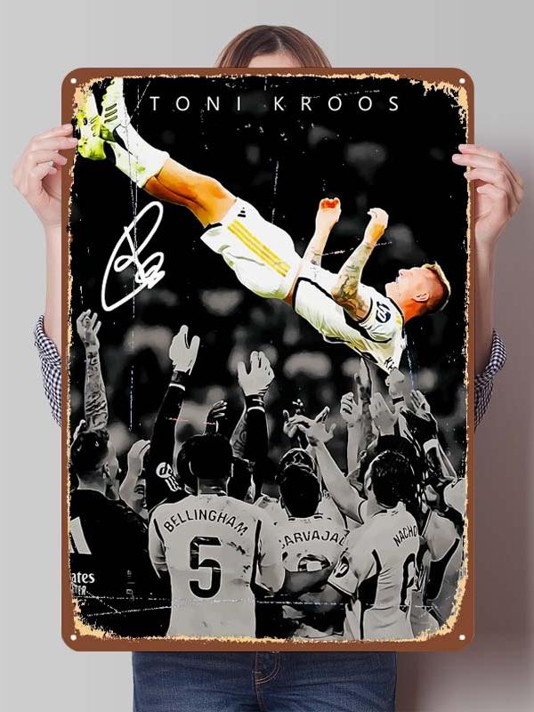 Toni Kroos Posters Football Player Sign Gamer Room Decoration Custom Metal Tin Signs for Room Wall Art Decoration Bathroom Decor