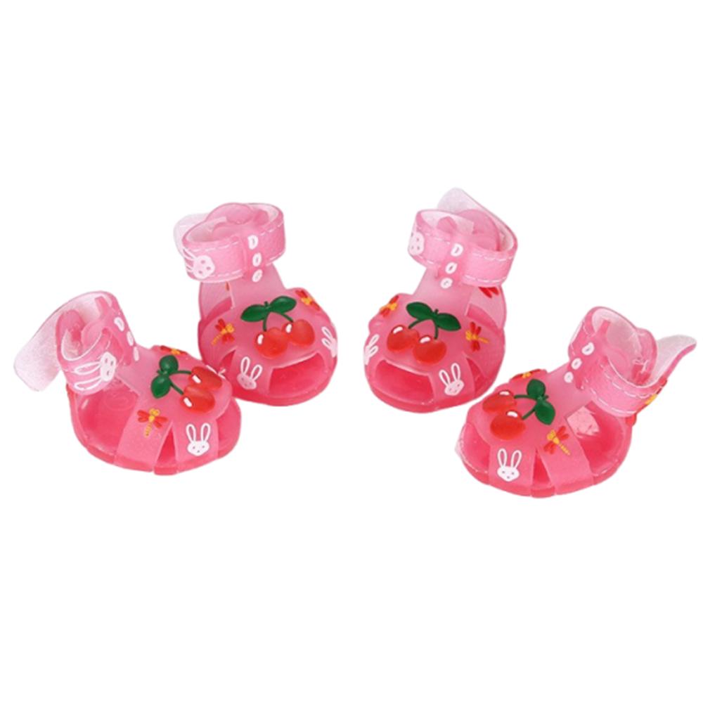 4Pcs/Set Cartoon Dog Summer Jelly Sandals Non-slip Hollow Puppy Shoes  Outdoor Hiking