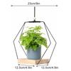 Hanging Flower Pot Shelf Hanging Flower Pots Geometric Hanging Basket Plant Rack With Wooden Base Balcony Living Room Home Decor