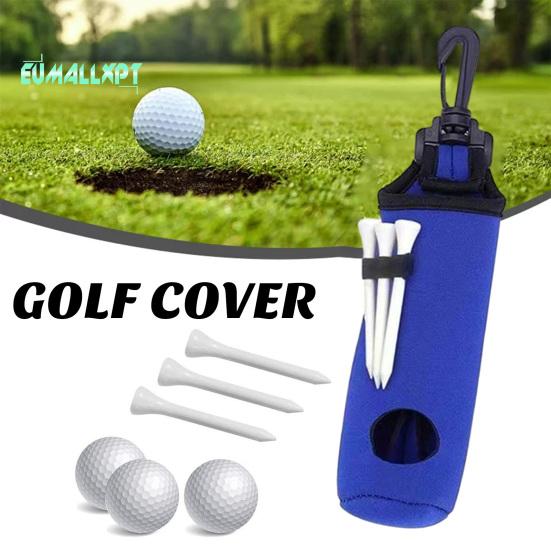 Golf Ball Storage Pouch with Tee Holder - Large Capacity, Portable Carrier Bag with Keychain Belt Clip Design