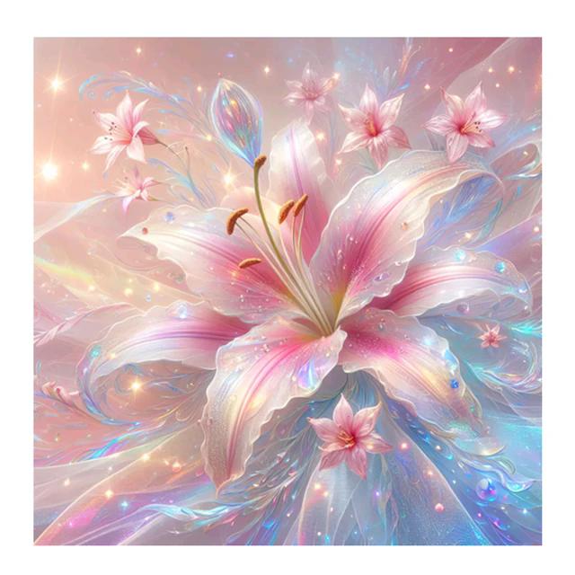 2024 New Diamond Painting Fantasy Pink Lily Full Diamond Mosaic Art Flower Embroidery Cross Stitch Pictures for Home Decoration J3967
