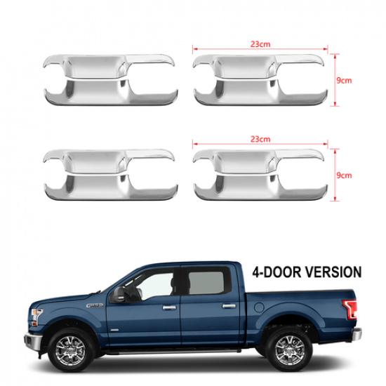 Chrome Exterior Door Handle Bowl Trim Cover Decor for Ford F150 2015- 4Door