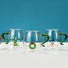 Decorative Christmas Glass Cup Christmas Party 3D Glass Mug Practical Festival Pattern Embellished Glass Mugs