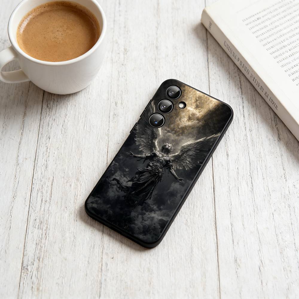 Dark Angel Phone Case For Samsung Galaxy A73,A72,A71,A70,A53,A52,A51,Others Soft Black Cover