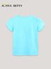 Girls' European Style Butterfly Print Short Sleeve T-shirt - Summer Collection