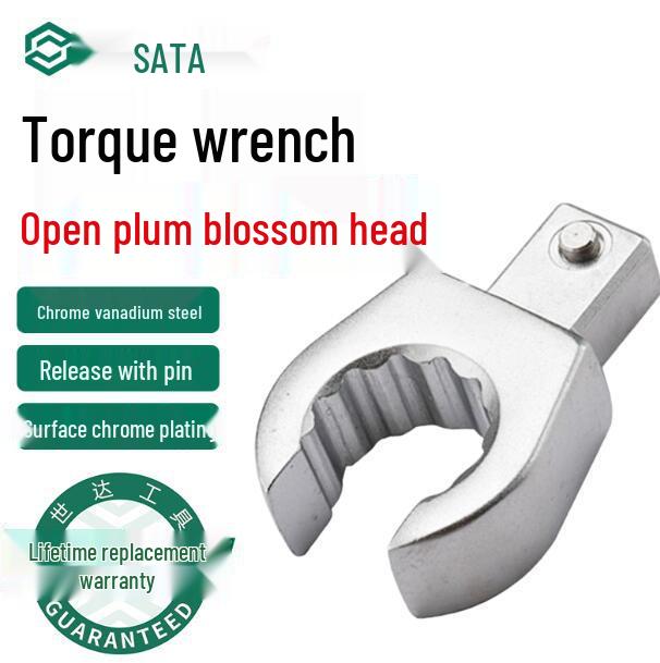 SATA Adjustable Head Torque Wrench, 10-22MM, Square Drive & Open-end Star Head, Models 96710K-96722K. Open-end Star Head 14MM 96714K