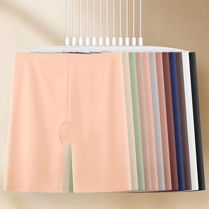 Plus Size Women's Summer Ice Silk Breathable Traceless Anti Slip High Waist Quarter Leggings