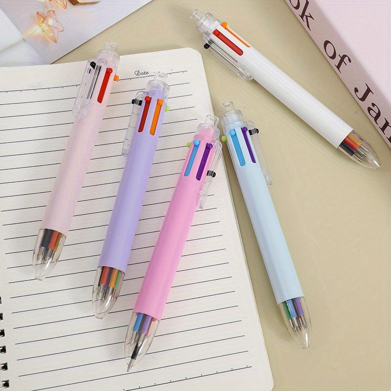 10 stücke Bunte 6-farbe kugelschreiber schreibwaren büro öl stift student preis multi-farbe kugelschreiber drücken stift