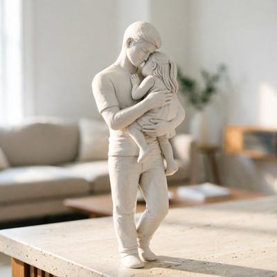 Vater und Tochter Figur 3D Gedruckt Papa hält Kind Statue Vatertag Geburtstagsgeschenke von Tochter